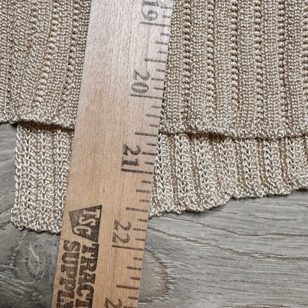 Free‎ People Seascape Vest Metallic Knit Button Front Top Beige Size Medium M - Picture 8 of 9